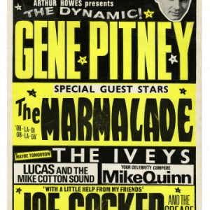 B23413 - Gene Pitney/The Iveys/Joe Cocker 1969 Lewisham Concert Billboard (UK)