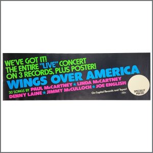 Paul McCartney 1976 Wings Over America Promotional Banner Poster