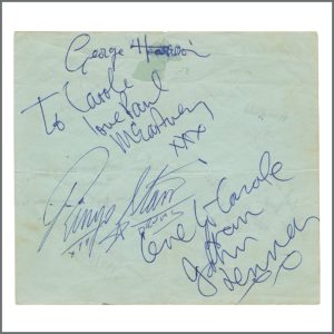 The Beatles 1962 Irby Village Hall Autographs Early Ringo Set (UK) - £OFFERS