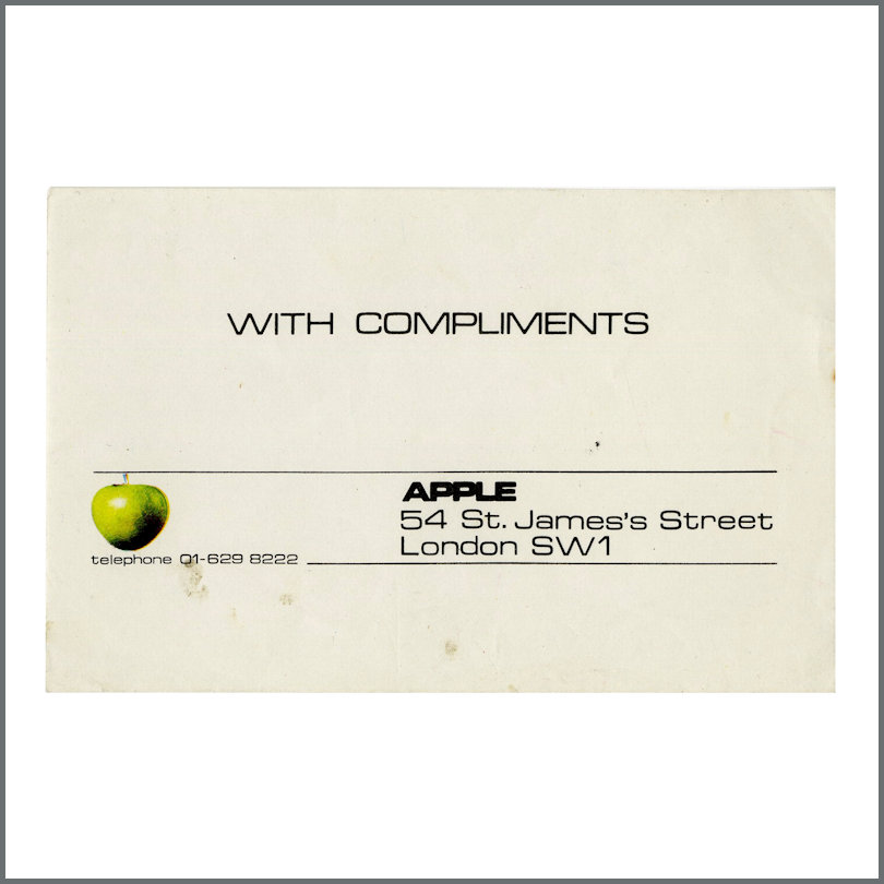 Apple Corps Ltd. 1970s Compliments Slip (UK)