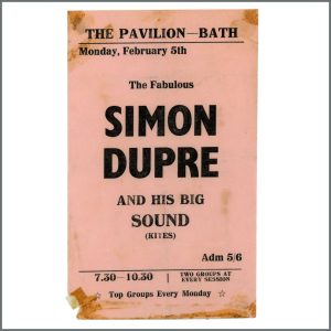 Simon Dupre 1968 The Pavilion Bath Concert Handbill (UK)