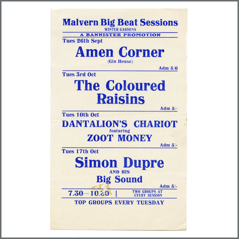 Simon Dupre And His Big Sound 1976 Winter Gardens Concert Handbill Flyer (UK)