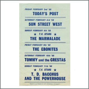The Marmalade 1968 Wharf Hotel Concert Handbill Flyer (UK)