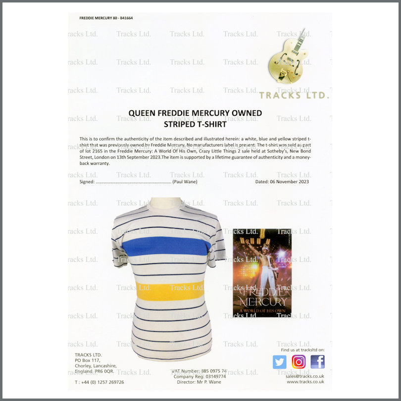 Queen Freddie Mercury Owned Striped T-Shirt (UK)