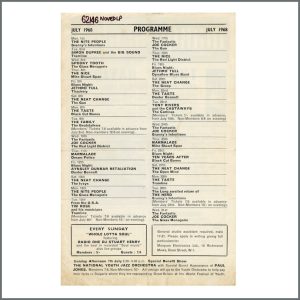 Marquee Club Programme From July 1968 - Jethro Tull Joe Cocker UK