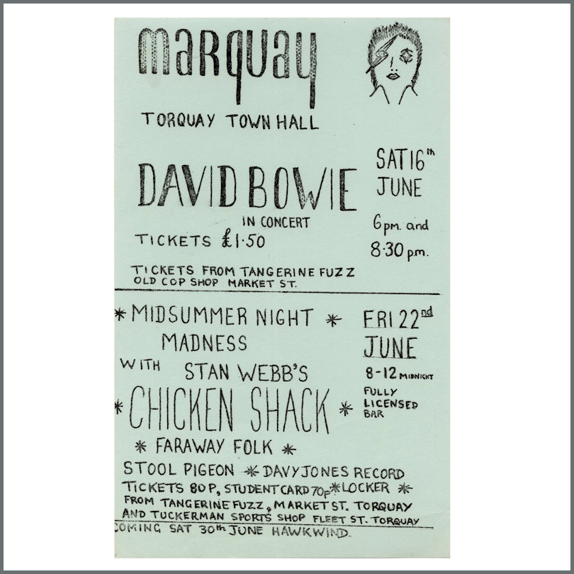 David Bowie 1973 Torquay Concert Handbill (UK)