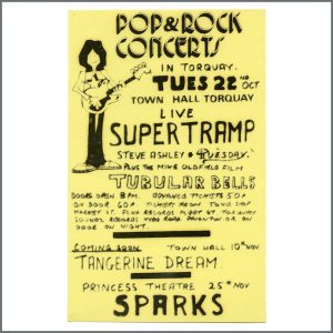 Sparks 1974 Torquay Concert Handbill (UK)