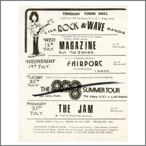 The Jam 1978 Torquay Concert Handbill (UK)