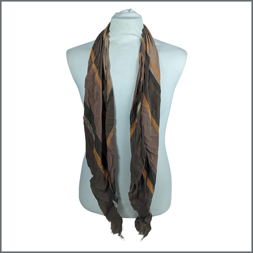 Mary Hopkin Owned Brown Striped Silk Scarf (UK)