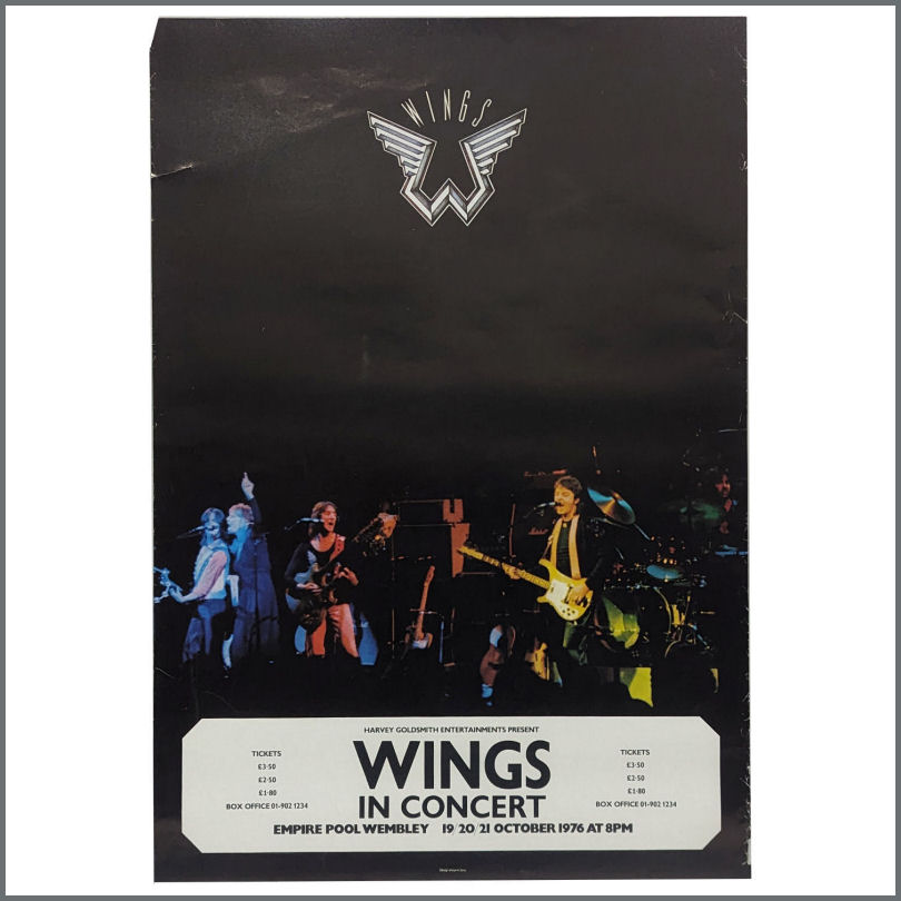 Paul McCartney & Wings 1976 Empire Pool Wembley Concert Poster (UK)