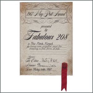 B42912 – Fabulous 208 Award Presented to Pink Floyd 1967 (UK)
